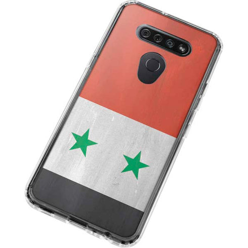 Syria Flag Distressed LG K51/Q51 Clear Case